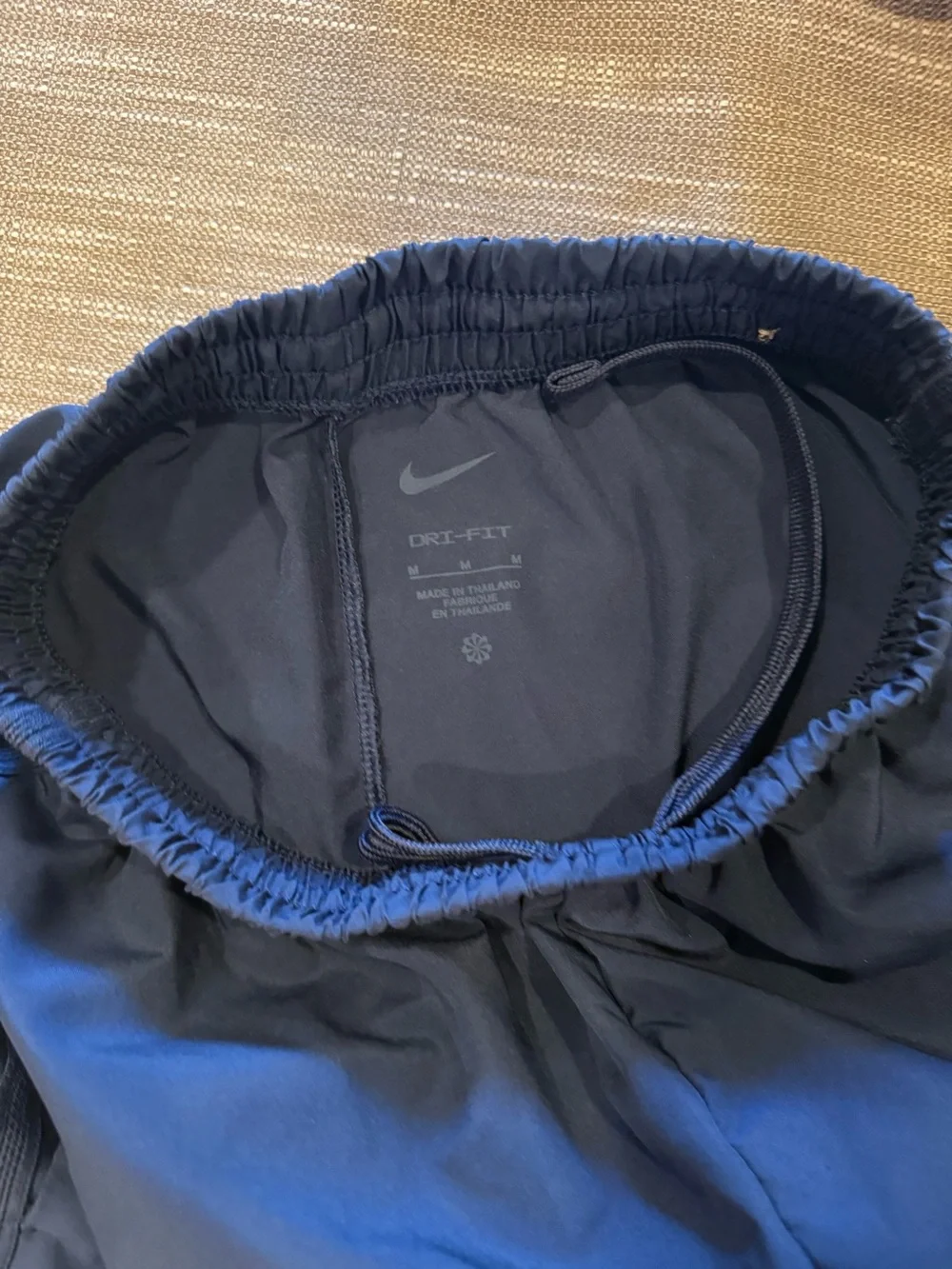 Nike youth  Navy Blue Athletic Shorts with White Swoosh